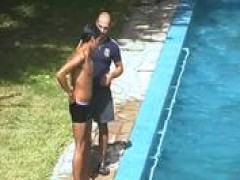 daddy invades Latino boy\'s enchanting pooperhole
 by pool