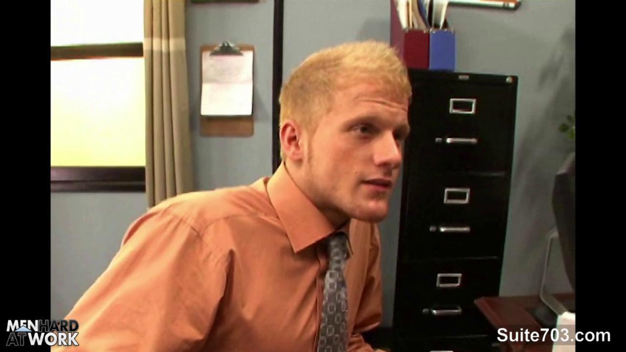 blond homo receives wazoo Nailed At Work