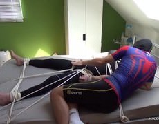 Two boyz Having pleasure In Lycra With Breathcontrol And Magic Wand