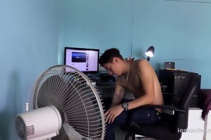 guy gets Hard Erection And Masterbates In Room