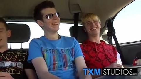 Picking Up pretty teen Todd For Hard threesome Sex In The Car