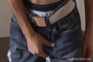 lustful dude Handles His penis And Wamks It