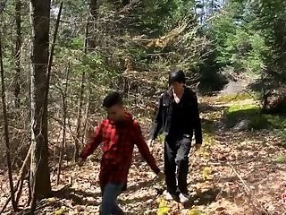 slutty boyz Daniel And Zac swap weenies In The Woods before Heading Back For The Real Action