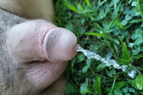 small penis Pissing Outside In Slow Motion