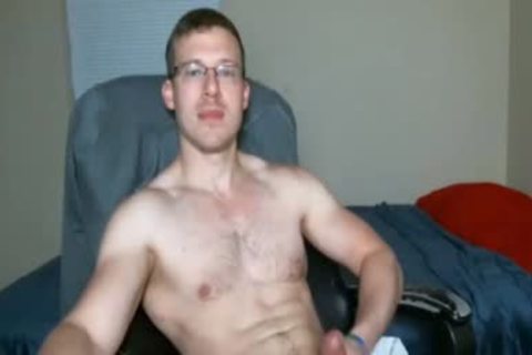 lad With Glasses stroking On webcam