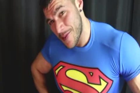 Superman Flexes His massive Muscles