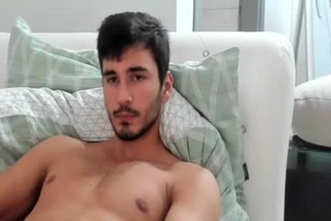 stylish youthful guy Masturbating In webcam