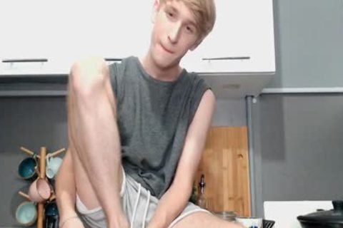 Skinny Blond teen stroking In web camera