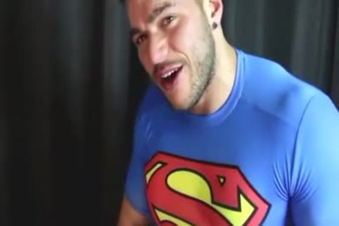 Superman gigantic penis cum