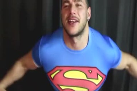 Superman gigantic penis cum