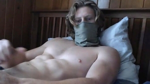 slim Blond lad Masturbating His penis In webcam