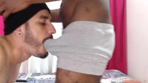 Interracial gay pair enjoy His penis