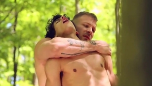 fucked In The Woods By A Muscle Stranger, And Enjoys His Monster ramrod