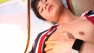 asian Teenboy Shows naughty underwear And disrobes