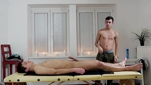 Oscar And Ryan On The Massage Table