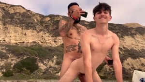 nailing twink In Public Beach