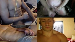 Four cam males jerking off
